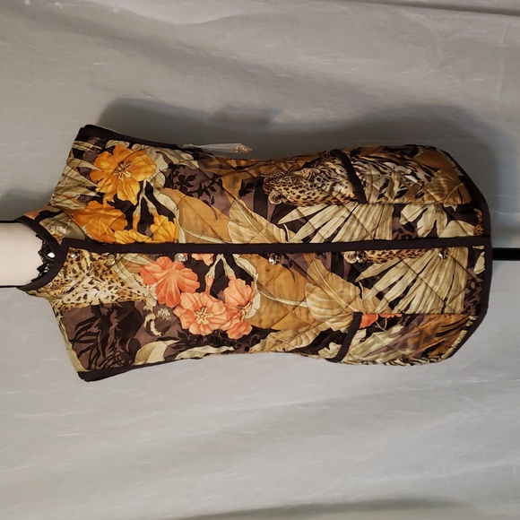 Salvatore Ferragamo Jackets & Blazers - Rare fund Salvatore Ferragamo Floral and Animal Print Vest - Brown and Orange